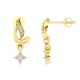 Diamond Earring in 18 kt gold (2.30 gram) with Diamonds (0.17 ct)