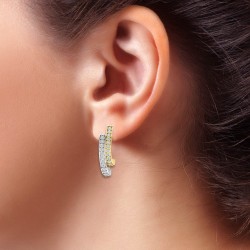 Diamond Earring in 18 kt gold (3.40 gram) with Diamonds (0.35 ct)