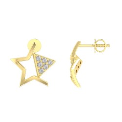 Diamond Earring in 18 kt gold (1.40 gram) with Diamonds (0.12 ct)