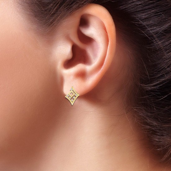 Diamond Earring in 18 kt gold (3.80 gram) with Diamonds (0.20 ct)