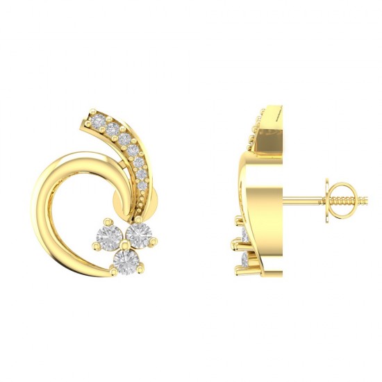 Diamond Earring in 18 kt gold (3.30 gram) with Diamonds (0.59 ct)