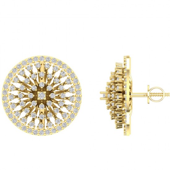 Diamond Earring in 18 kt gold (6.90 gram) with Diamonds (1.11 ct)