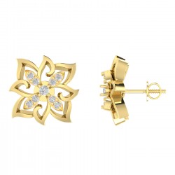 Diamond Earring in 18 kt gold (3.40 gram) with Diamonds (0.17 ct)