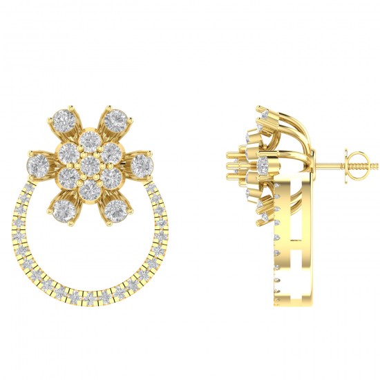 Diamond Earring in 18 kt gold (6.80 gram) with Diamonds (1.52 ct)