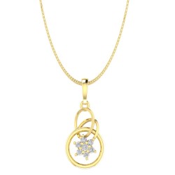 Diamond Pendant in 18 kt gold (1.90 gram) with Diamonds (0.14ct) 