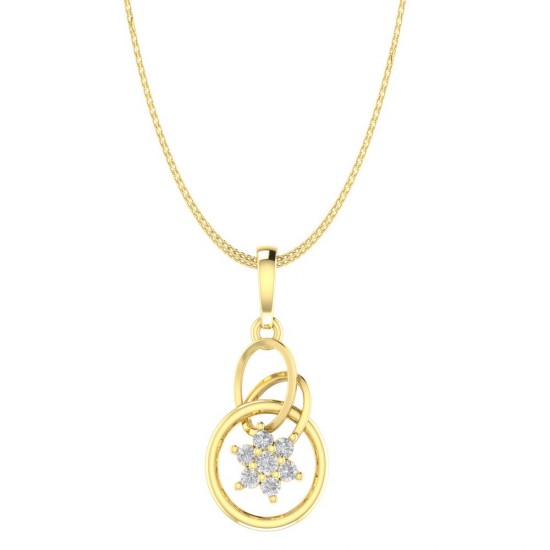 Diamond Pendant in 18 kt gold (1.90 gram) with Diamonds (0.14ct) 