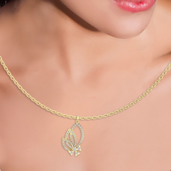 Diamond Pendant in 18 kt gold (3.80 gram) with Diamonds (1.18 ct) 