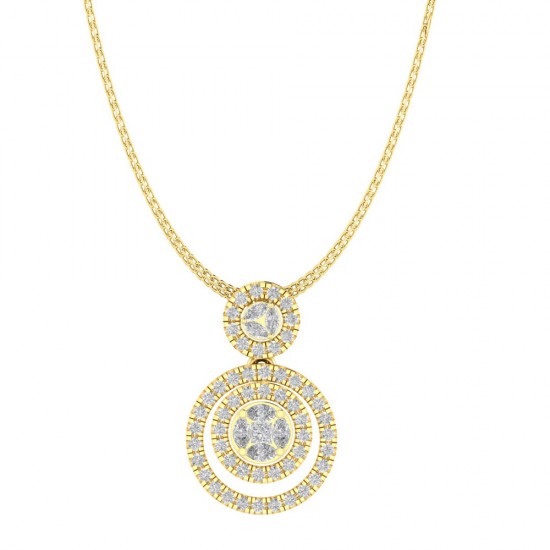 Diamond Pendant in 18 kt gold (2.50 gram) with Diamonds (0.63 ct) 