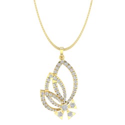 Diamond Pendant in 18 kt gold (3.80 gram) with Diamonds (1.18 ct) 