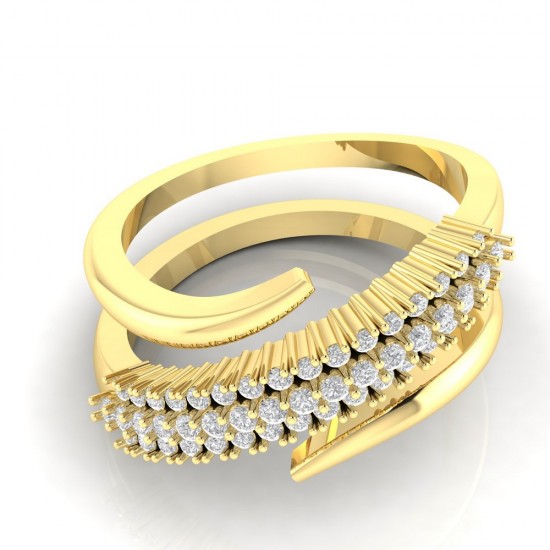 Diamond Ring in 18 kt gold (6.80 gram) with diamond (0.38 ct)