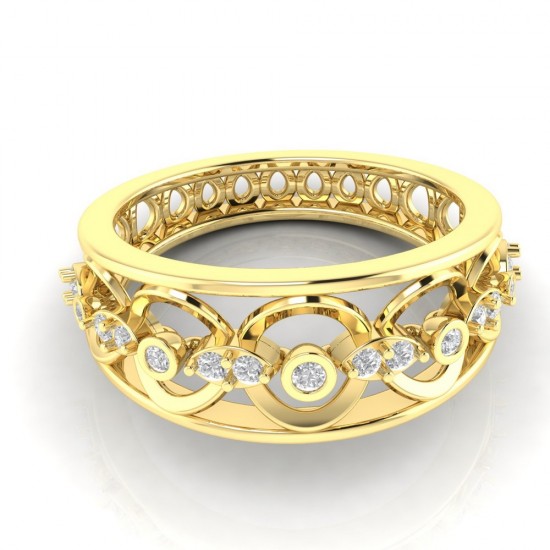 Diamond Ring in 18 kt gold (4.10 gram) with diamond (0.17 ct)