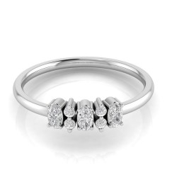 Diamond Ring in 18 kt gold (1.90 gram) with diamond (0.19 ct)