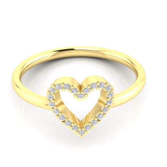 Diamond Ring in 18 kt gold (2.00 gram) with diamond (0.11 ct)