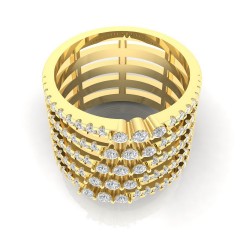 Diamond Ring in 18 kt gold (9.70 gram) with diamond (0.93 ct)